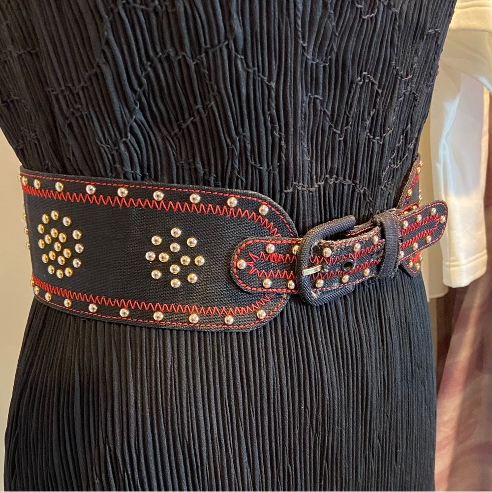 SOLD !!!!!!!
Saint Laurant -Studded Canvas + Leather Belt | Saint Laurent